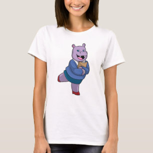 Hippo as Secretary with Notepad T-shirt