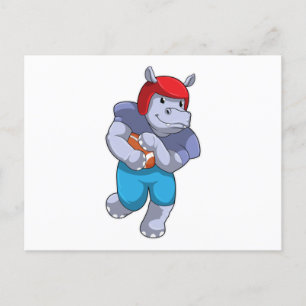 Hippo at Football Sports Briefkaart