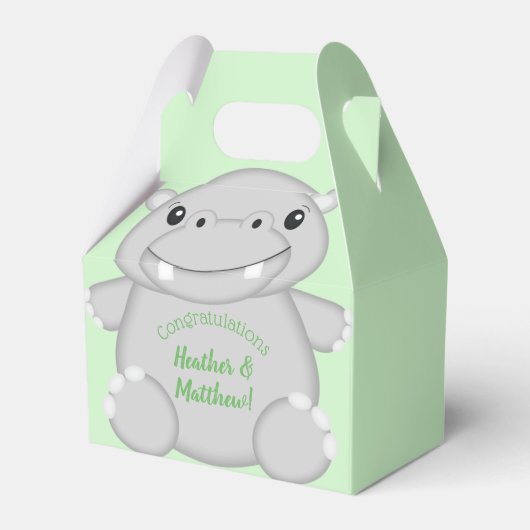 Hippo Baby shower Bedankdoosjes (Voorkant Zijde)