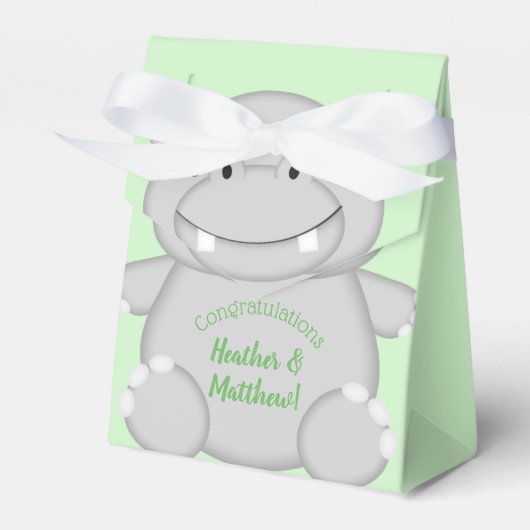 Hippo Baby shower Bedankdoosjes (Voorkant Zijde)