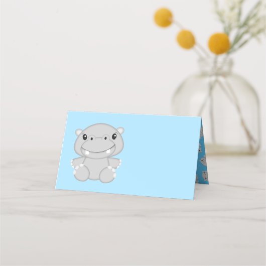 Hippo Baby shower Blue (Voorkant)