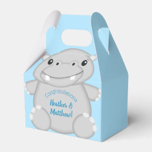 Hippo Baby shower Blue Bedankdoosjes