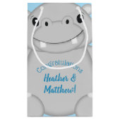Hippo Baby shower Blue Klein Cadeauzakje (Achterkant)