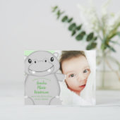 Hippo Baby shower Briefkaart (Staand voorkant)