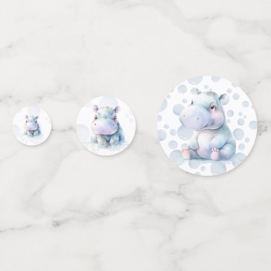 Hippo Baby shower Confetti (Devant)