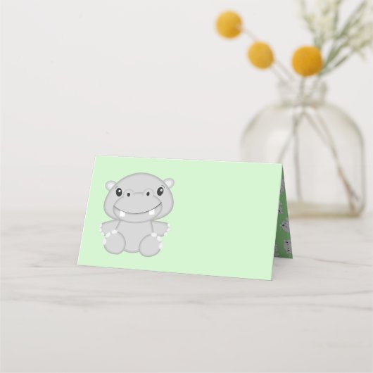 Hippo Baby shower Green (Voorkant)