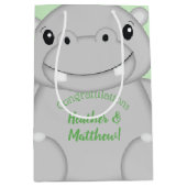 Hippo Baby shower Medium Cadeauzakje (Voorkant)
