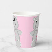 Hippo Baby shower Roze Papieren Bekers (Rechts)