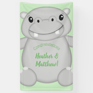 Hippo Baby shower Spandoek