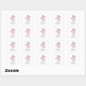 Hippo Ballerina Square Sticker (Vel)