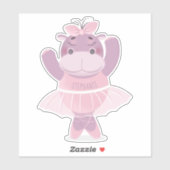 Hippo Ballerina Sticker (Vel)