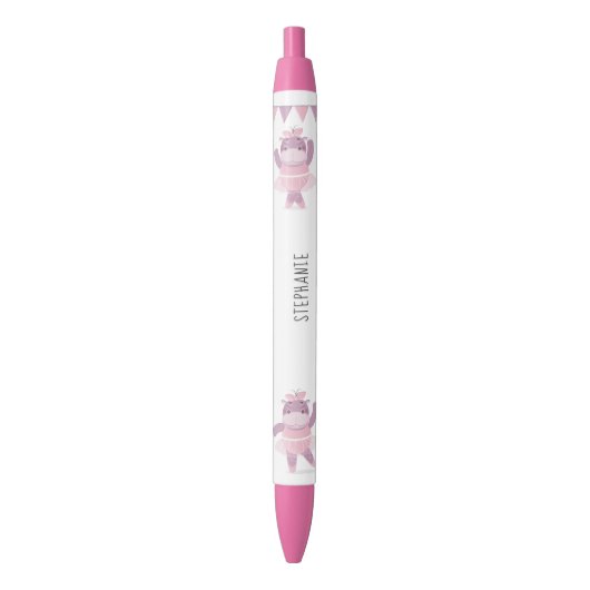 Hippo Ballerina Zwarte Inkt Pen (Voorkant Verticaal)