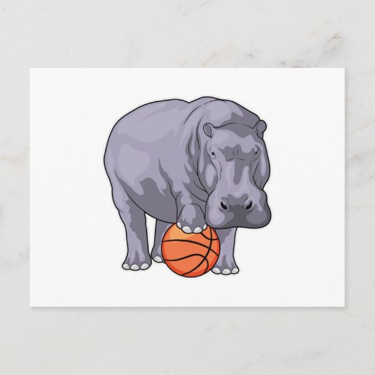 Hippo Basketball speler Basketball Briefkaart (Voorkant)