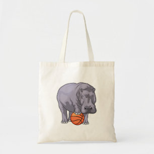 Hippo Basketball speler Basketball Tote Bag