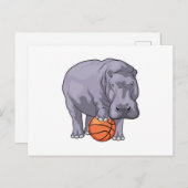 Hippo Basketbalspeler Basketbal Briefkaart (Voorkant / Achterkant)
