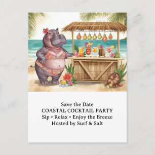 HIPPO BEACH Cocktailparty Welkombericht Briefkaart