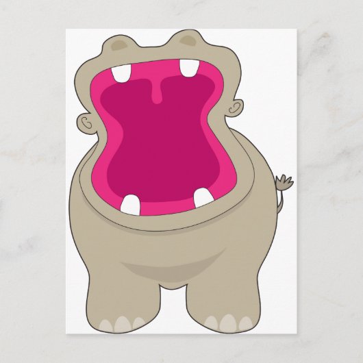 Hippo Big Mouth Briefkaart (Voorkant)