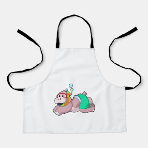 Hippo bij duiken met Snorkel Schort