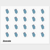 Hippo bij het runnen met hoofdband ronde sticker (Vel)