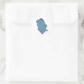 Hippo bij het runnen met hoofdband ronde sticker (Tas)