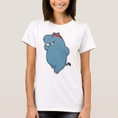 Hippo bij het runnen met hoofdband t-shirt (Voorkant)