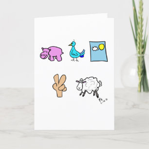 Hippo Bird Day Two Ewe carte d'anniversaire