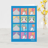 HIPPO BIRDIE FACES KAART (Gele Bloem)