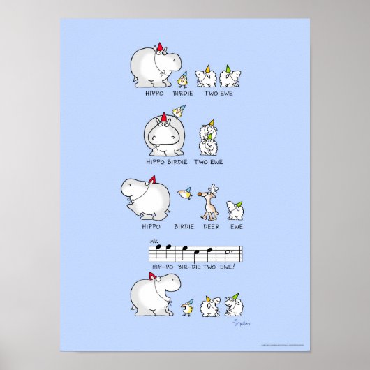 HIPPO BIRDIE TWO EWE poster par Sandra Boynton (Devant)