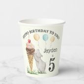 Hippo Birthday Party Papieren Bekers (Voorkant)