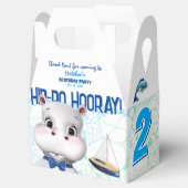 Hippo Blue Fish Boy Birthday Bedankdoosjes (Geopend)