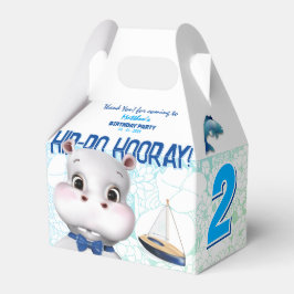 Hippo Blue Fish Boy Birthday Bedankdoosjes