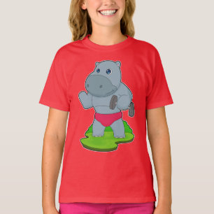Hippo Bodybuilder Dumbbell Bodybuilding T-shirt