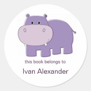 Hippo Boekplaten Ronde Sticker