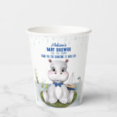 Hippo Boy-Baby shower Papieren Bekers (Achterkant)