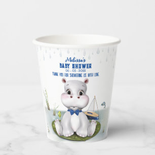 Hippo Boy-Baby shower Papieren Bekers