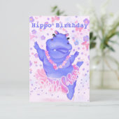 Hippo Carte d'anniversaire Ballerina Hippo Ballet  (Debout devant)