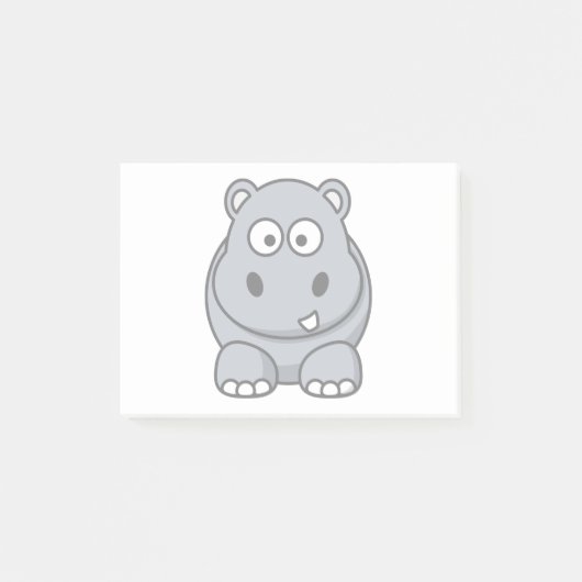Hippo Cartoon Art Post-it® Notes (Voorkant)