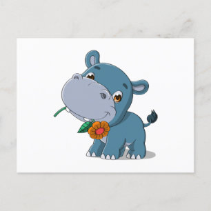 Hippo cartoon briefkaart