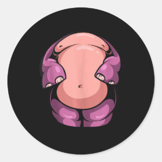 Hippo Chubby Animal Halloween Costume Easy Cosplay Ronde Sticker