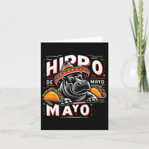 Hippo Cinco de Mayo Funny Mexico Hippopotamus Funn Kaart