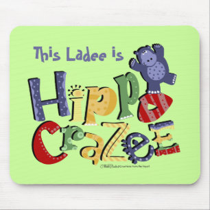 Hippo Crazee (op lichtkleuren) Muismat