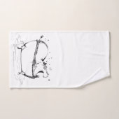 Hippo dans le bain amusant Illustration noir (Serviette à main)