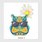 Hippo dans les tropiques Sticker (Feuille)