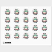 Hippo dansant dans un Sticker rond Tutu classique (Feuille)