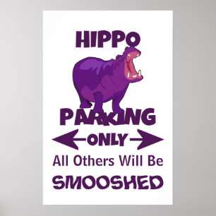 Hippo die slechts het Teken Poster van het Teken p