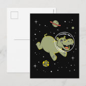 Hippo-dieren in de ruimte briefkaart (Voorkant / Achterkant)