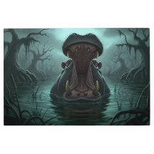 Hippo digitale schilderij geweldige tekening donke