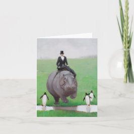 Hippo en pinguïns Blank Note Kaart