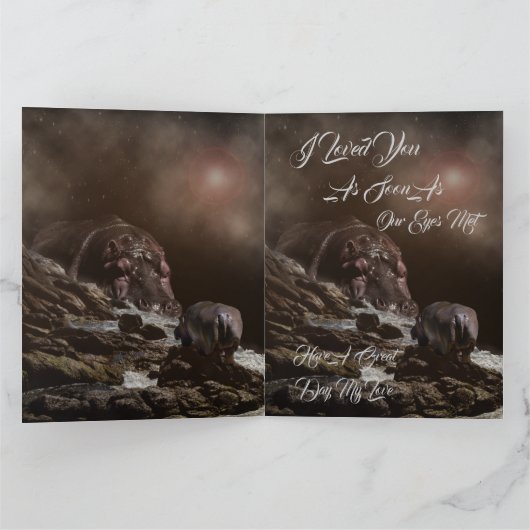 Hippo Enchanted Evening, groot Jubileum Kaart (Binnen)