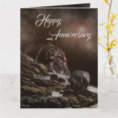 Hippo Enchanted Evening, groot Jubileum Kaart (Gele Bloem)